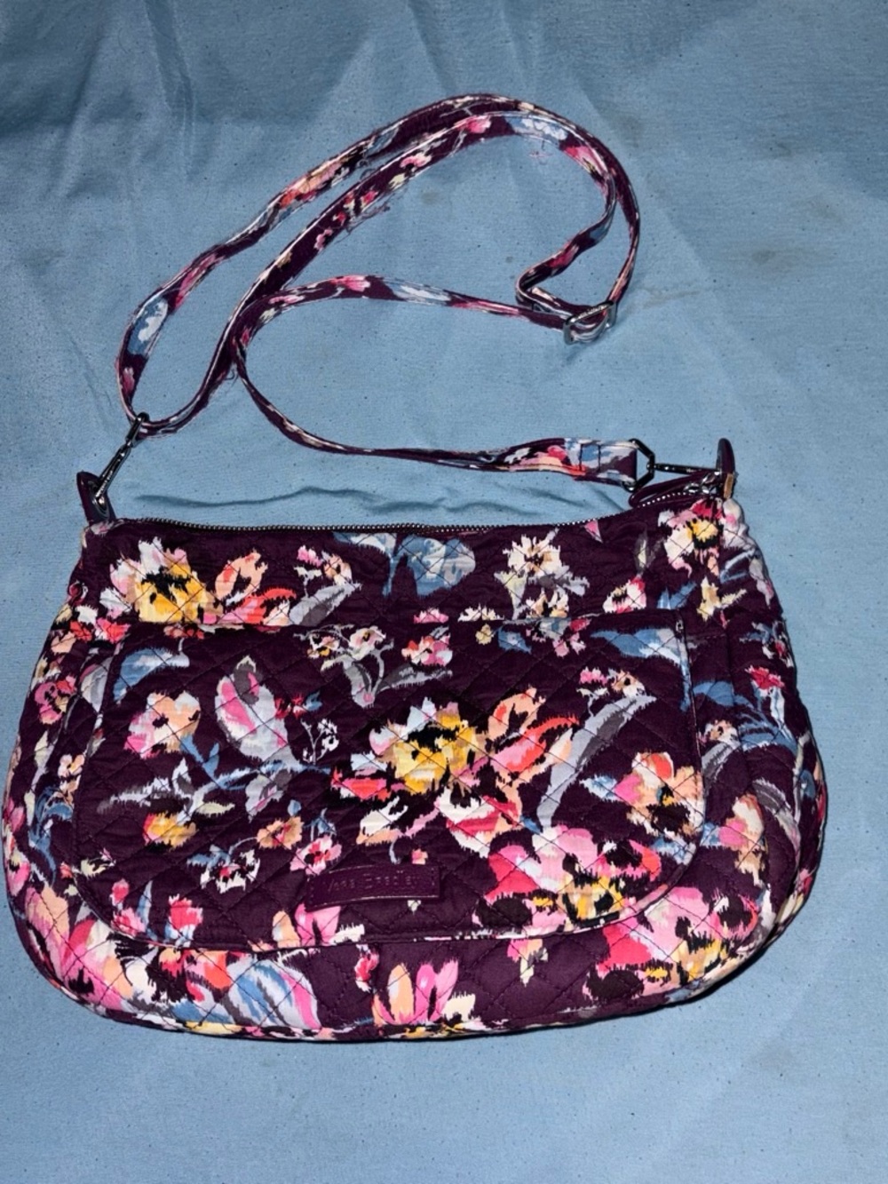 Vera Bradley Quilted Floral Crossbody Bag - Purple Floral